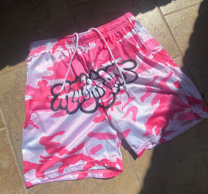 Pink Mesh Shorts